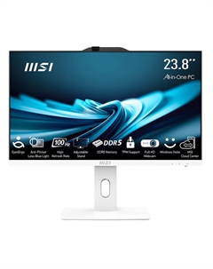 Моноблок MSI Pro AP242P 14M-676XRU 23.8" 1920x1080, Intel Core i3-14100 3.5 ГГц, 16Gb RAM, 512Gb SSD, WiFi, BT, Cam, без ОС, белый, клавиатура, мышь (9S6-AE0622-833) Msi