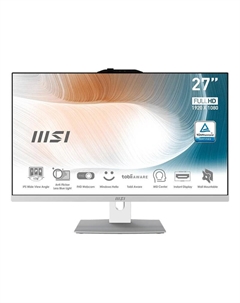 Моноблок MSI Modern AM272P 12M-806XRU 27" 1920x1080, Intel Core i7-1255U 1.7 ГГц, 32Gb RAM, 1Tb SSD, Intel Iris Xe Graphics, WiFi, BT, Cam, без ОС, белый, клавиатура, мышь (9S6-AF8212-1009) Msi