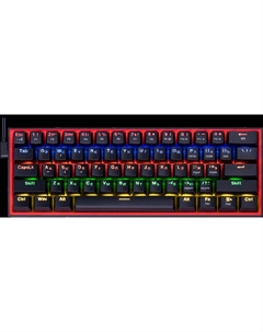 Клавиатура проводная Fizz, механическая, +RED, подсветка, USB, черный/красный (72594) Redragon
