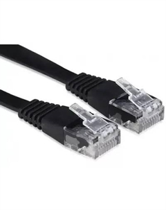 Патч-корд UTP кат.6, 3 м, RJ45-RJ45, черный, плоский, FLAT (BU-C6-FLAT-3M-B) Buro