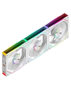 Комплект вентиляторов PF-U12WS, 120 мм, 2200rpm, 29.6 дБ, 4-pin, 3шт, белый, RGB подсветка (PF_U12WAS_ЗP) Pentawave