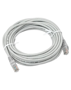 Патч-корд UTP кат.5e, 10 м, RJ45-RJ45, серый, CU, (TRP-5EUTP-PVC-10M-GY) Ekf