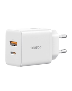 Сетевое зарядное устройство BASEUS Cube P10111403213-00 20 Вт, USB, EU, USB type-C, Quick Charge, PD, белый (BAS-P1011140321300) Baseus