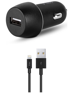 Автомобильное зарядное устройство TTEC SmartCharger, USB, 2.1А, кабель Lightning 8-pin, черный (2CKS20LS) Ttec