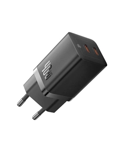 Сетевое зарядное устройство BASEUS Gan5 Pro 40 Вт, EU, 2xUSB type-C, Quick Charge, PD, черный (P10110804117-Z1) Baseus