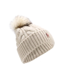 Шапка из смеси шерсти и кашемира с меховым помпоном Moncler