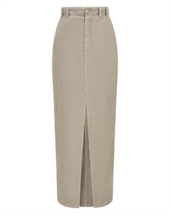 Юбка из хлопка и льна Brunello cucinelli