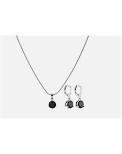 Набор: серьги и кулон Комплимент в черном 3 шт Настроение женщины