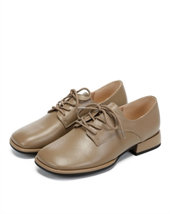 Коричневые полуботинки из гладкой кожи Respect