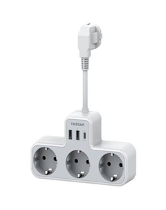 Сетевой фильтр TESSAN TS-323X-C, 0.15м, серый Tessan