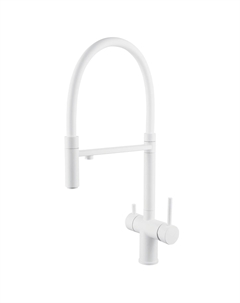 Смеситель для кухни S178C с гибким изливом и подключением фильтра, белый Shevanik
