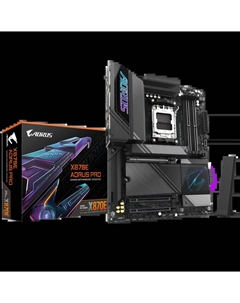 Материнская плата X870E AORUS PRO, AM5, AMD X870, 4xDDR5 DIMM, 3PCI-Ex16, 4SATA3, 7.1-ch, 2.5GLAN, 11 USB 3.2, 3 USB Type-C, HDMI, Type-C DP, ATX, Retail Gigabyte