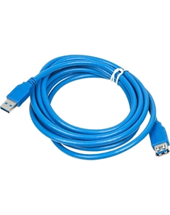 Кабель-удлинитель USB(Am)-USB(Af), 3 м, синий, (576403) Behpex