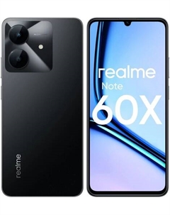 Смартфон Realme Note 60x, 6.74" 1600x720 IPS, Unisoc Tiger T612, 3Gb RAM, 64Gb, 3G/4G, Wi-Fi, BT, 2xCam, 2-Sim, 5000 мА⋅ч, USB Type-C, Android 14, черный (6941764448933)