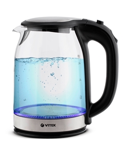 Чайник электрический VITEK VT-7095 1.8л., стекло/пластик, сталь/черный (VT-7095) Vitek
