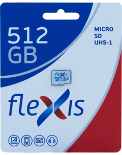Карта памяти MicroSDHC 512GB Class10 без адаптера UHS-I White Flexis