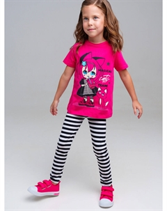 Комплект трикотажный фуфайка футболка брюки леггинсы Playtoday