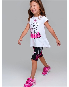 Комплект трикотажный брюки леггинсы укороченные фуфайка футболка Playtoday