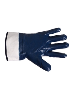 Перчатки рабочие, х/б, с нитриловым обливом, синий Greengo