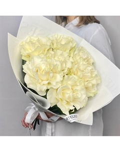 «Polaris» букет из французских белых роз Мондиаль Jules flower atelier