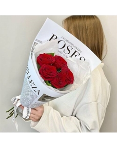 «Гранатовый браслет» Букет из красных роз Jules flower atelier