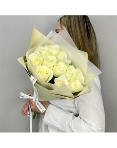 11 белых роз Jules flower atelier