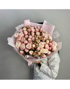 Моно букет из пионовидных кустовых роз Мадам Бомбастик Jules flower atelier