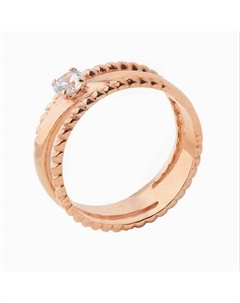 Кольцо с фианитом покрытое золотом Shine&beauty