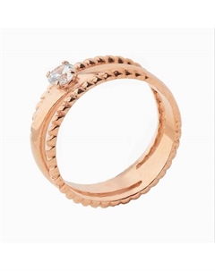 Кольцо с фианитом покрытое золотом Shine&beauty