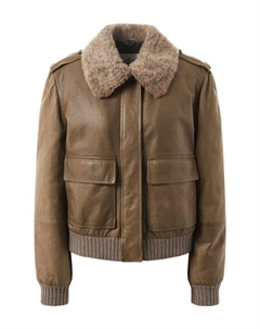 Кожаный бомбер Brunello cucinelli