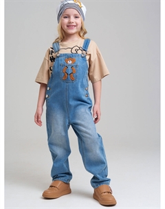 Полукомбинезон текстильный джинсовый для девочек Playtoday kids