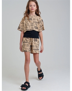 Комплект трикотажный для девочек: майка, шорты, фуфайка (футболка) Playtoday tween