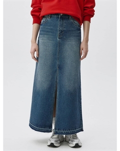 Джинсовая юбка макси с разрезом Sela