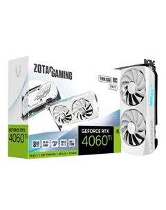 Видеокарта PCI-E GeForce RTX 4060 Ti TWIN EDGE OC WHITE ED (ZT-D40610Q-10M) 8GB GDDR6 128bit 5nm 2310/18000MHz 3*DP HDMI Zotac