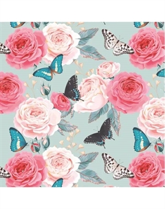 Упаковочная бумага «Бабочки в саду» 100x70 см Симфония