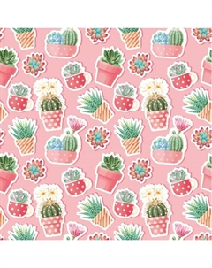 Упаковочная бумага «Кактусы» 100x70 см Симфония