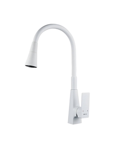 Смеситель для кухни S543C-1 с гибким изливом, белый Shevanik