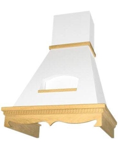 Вытяжка каминная Elikor Бельведер 60П-650-П3Д, бежевый/дуб неокрашенный (КВ II М-650-60-318)