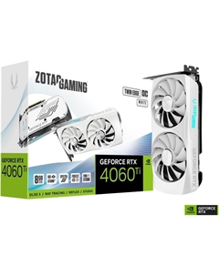 Видеокарта NVIDIA GeForce RTX 4060Ti TWIN EDGE OC WHITE ED, 8Gb GDDR6, 128 бит, PCI-E, HDMI, 3DP, Retail (ZT-D40610Q-10M) Zotac