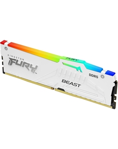 Память DDR5 DIMM 16Gb, 5600MHz, CL36, 1.35V, FURY Beast White RGB (KF556C36BWEA-16) Retail Kingston