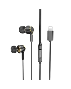 Проводная гарнитура BM90 Miller, Lightning, черный (6941991111730) Borofone