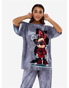 Футболка женская OVERSIZE T-shirt "My Minnie", Серый Bona fide