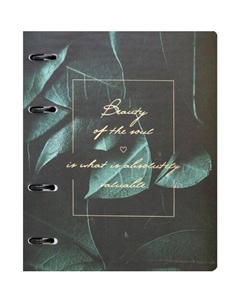 Тетрадь общая, Study, 175х212мм,120л. клетка, кольцевой механизм. Коллекция Beauty, листья Infolio