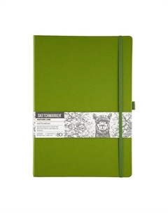 Блокнот для зарисовок 140г/кв.м 21х29.7см 80л твердая обложка оливковый Sketchmarker