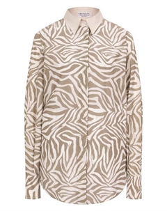 Рубашка из хлопка и шелка Brunello cucinelli