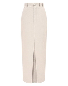 Юбка из хлопка и льна Brunello cucinelli