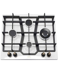 Газовая варочная панель Korting HG631CTRI, 4 конфорки, эмалированная сталь, белый