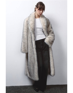 Шуба длинная из искусственного меха Befree