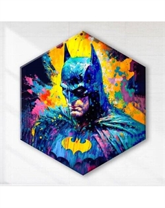 Картина по номерам со светящейся краской Гексагон 37х32см Бэтмен 25 цветов Флюид