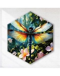 Картина по номерам Гексагон 37х32см Стрекоза 28 цветов Республика